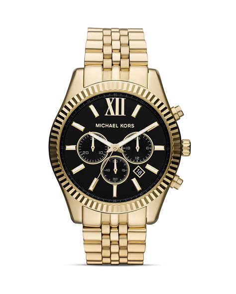 michael kors mk8613|oversized lexington gold tone watch.